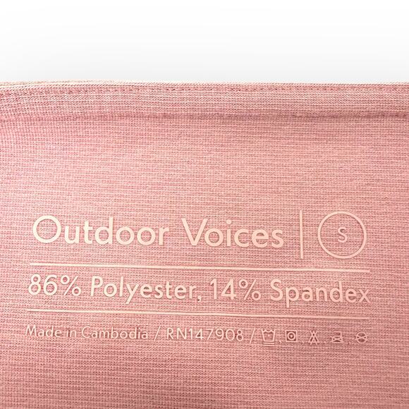 Outdoor Voices 7/8 Tri-Tone Warmup Leggings Textured Compression S Pink Lavender - Picture 7 of 8